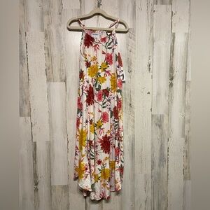 NWT Old Navy White Pink Floral Sleeveless Dress XL (14)